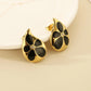 Flower Resin Droplets Earrings [304 Stainless Steel,18K Gold Plated]