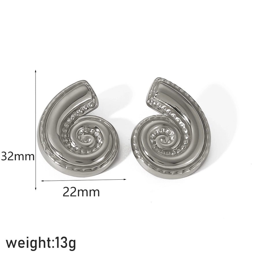 Mélanger les boucles d'oreilles en coquille [304 en acier inoxydable, 18 carats en or]