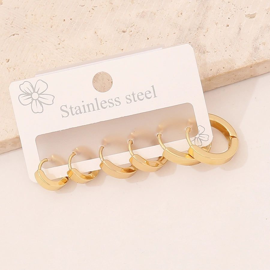 Gold Hoop Earrings [304 Stainless Steel, 18K Gold Plated]