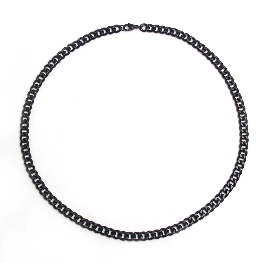 Black Cuban Link Chain Necklace [304 Stainless Steel]