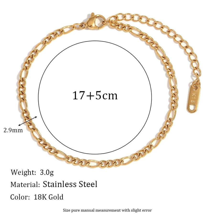 Braccialetti a catena [304 acciaio inossidabile, oro 18K placcato]