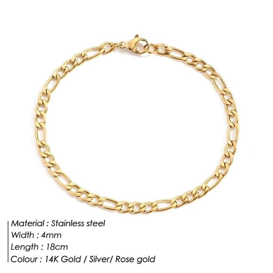 Figaro Chain Bracelet [Stainless Steel, 14K Gold Plated]