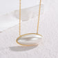 Horizontal Oval Pearl Necklace [304 Stainless Steel,18K Gold Plated]