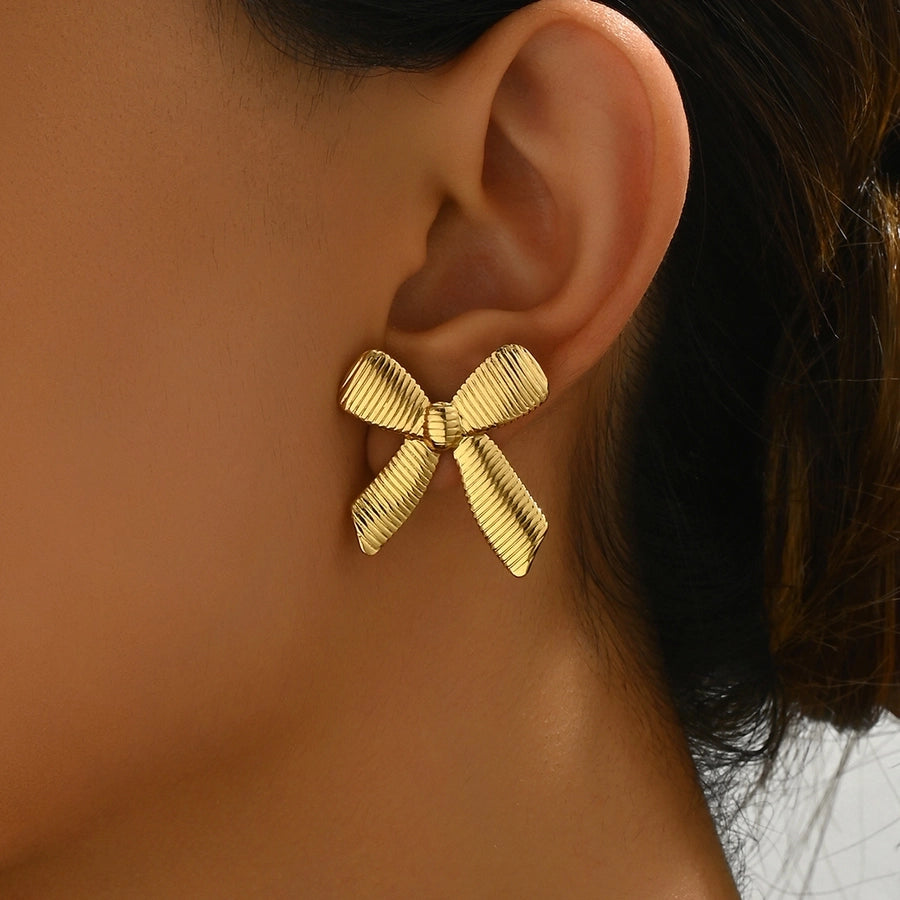 Bow Knot Earrings [201 Stainless Steel]