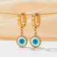 Blue Eye Drop Earrings [304 Stainless Steel,16K Gold Plated]