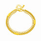 Round Rhinestones Layered Bracelet [304 Stainless Steel,18K Gold Plated]