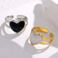 Heart Enamel Open Ring [Stainless Steel]