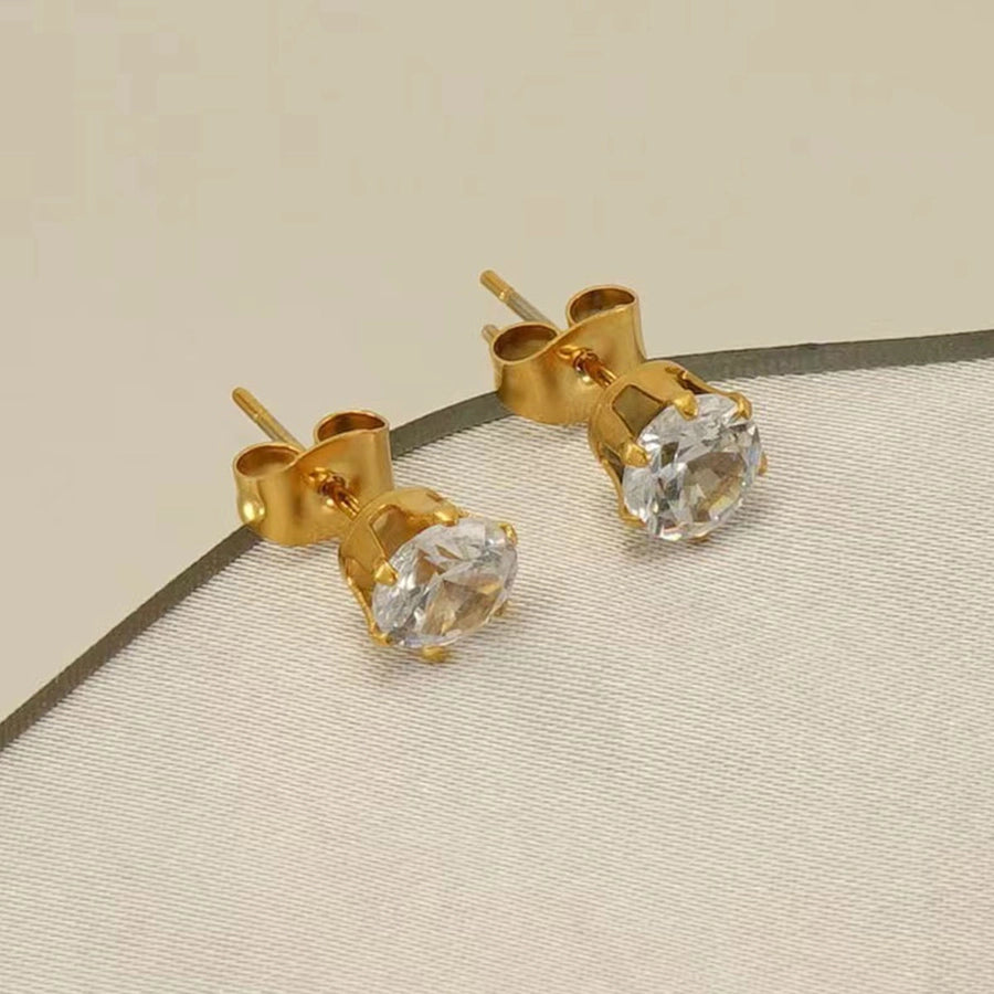 Runde Perle -Strass -Ohrringe [304 Edelstahl, 18K Gold plattiert]