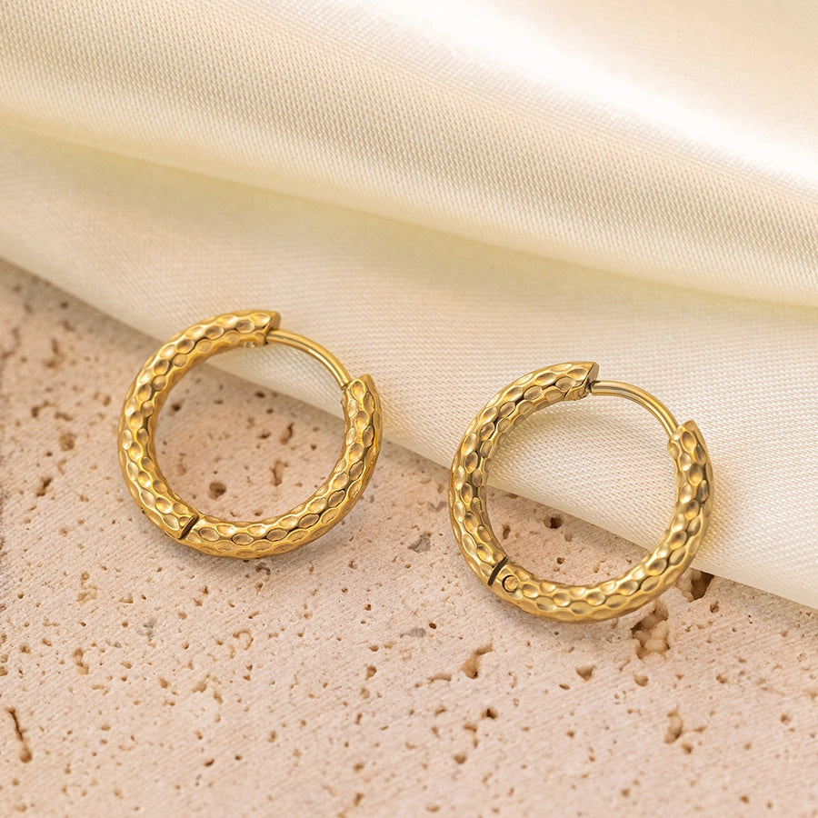 Starry Hoop Earrings [Stainless Steel, 18K Gold Plated]