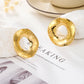 Hollow Round Earrings [304 Stainless Steel,14K Gold Plated]