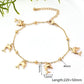 Gold Hawaiian Vacation Beach Dolphin Shell Fish Anklet [304 Stainless Steel, 18K Gold Plated]