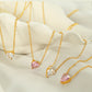 Pink White Zircon Heart Earrings/Necklace [304 Stainless Steel, 18K Gold Plated]