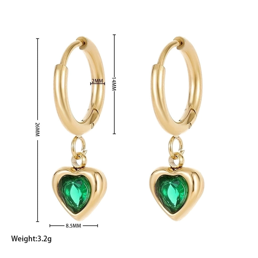 Heart Shape Zircon Earrings/Necklace [304 Stainless Steel]