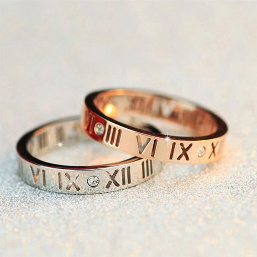 Roman Numeral Ring [304 Stainless Steel14K Gold Plated]