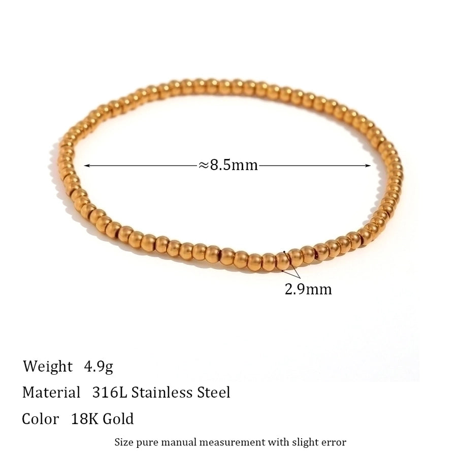 Elastic Perlen -Bandarmband [304 Edelstahl, 18K Gold plattiert]