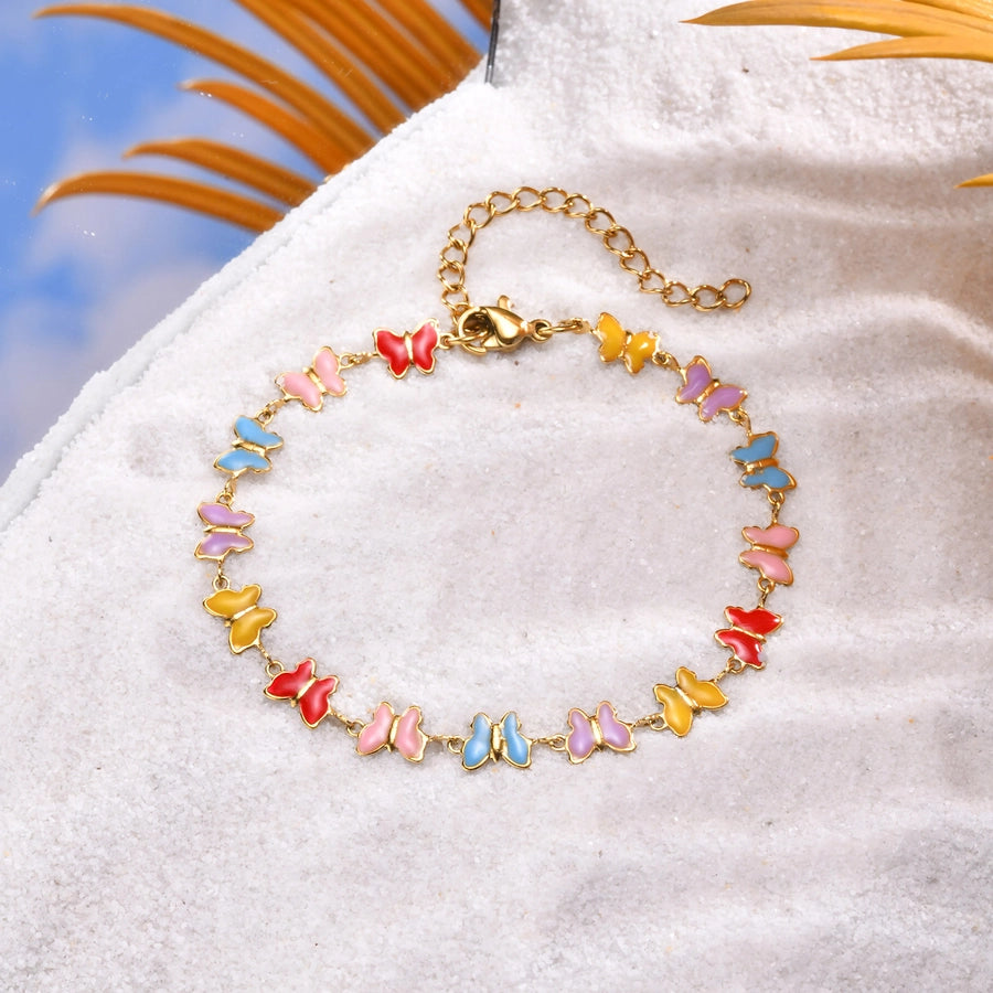 Cherry/Heart/Flower Bracelets [201 Stainless Steel,18K Gold Plated]