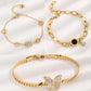 Oval Roman/Numeral/Butterfly Bracelets [304 Stainless Steel, 18K Gold Plated]