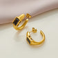 Baroque Style Ear Studs [304 Stainless Steel,18K Gold Plated]