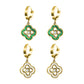 Four Leaf Clover Zircon Earrings [304 Stainless Steel,18K Gold Plated]