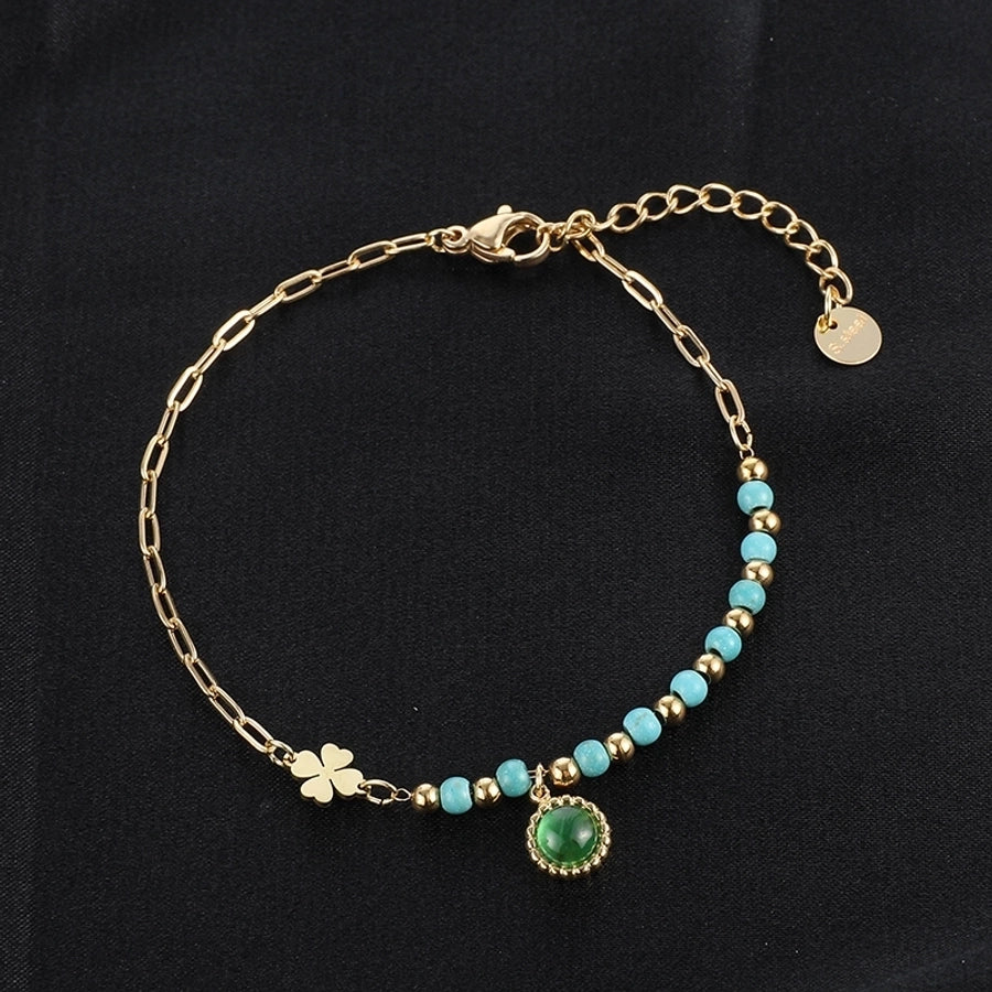 Ethnic Style Turquoise Bracelets [201 Stainless Steel,18K Gold Plated]