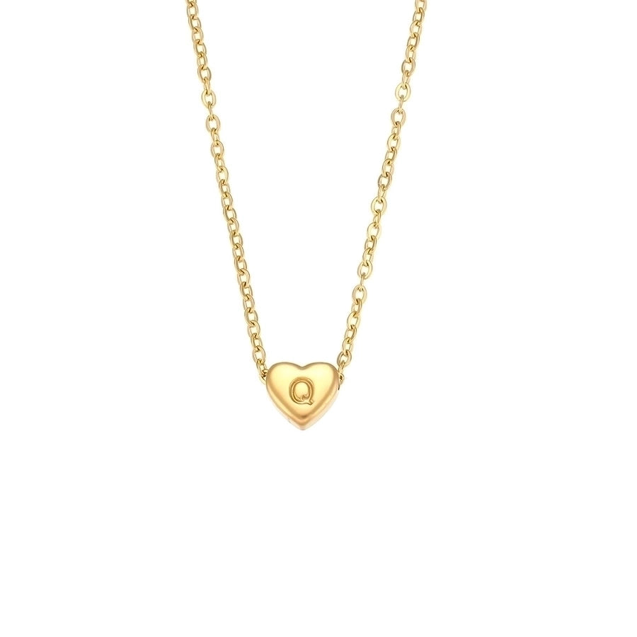 Heart Letter Necklace [304 Stainless Steel,18K Gold Plated]