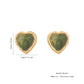 Heart Shape Inlay Gem 18K Earrings [304 Stainless Steel,18K Gold Plated]