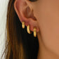 Three Pairs Hoop Earrings Set [201 Stainless Steel, 18K Gold Plated]