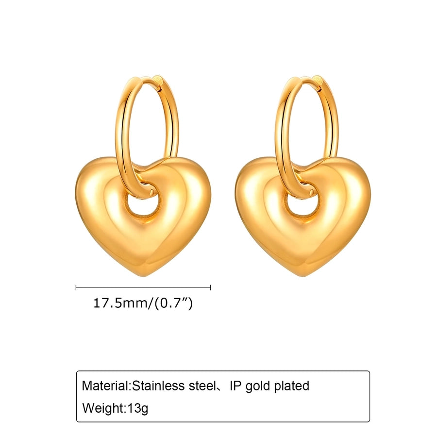 Star Moon Heart Shape Drop Earrings [201 Stainless Steel]