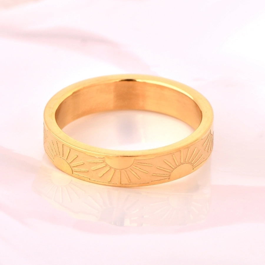 Shiny Sun Star Ring [304 roestvrij staal 18K Gold PLATED]