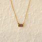 Modern Style RectangleZircon Necklace [304 Stainless Steel,18K Gold Plated]