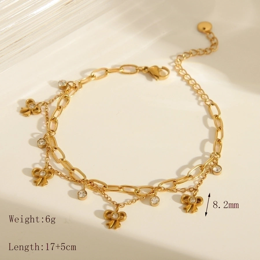 Artistic Star/Flower/Butterfly Bracelet [304 Stainless Steel,18K Gold Plated]