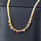 Colourful Zircon Bracelet/Necklace [304 Stainless Steel,18K Gold Plated]