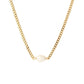 Cuban Link Pearl Necklace [304 Stainless Steel,18K Gold Plated]