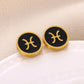 Black Constellation Earrings [304 Stainless Steel,18K Gold Plated]