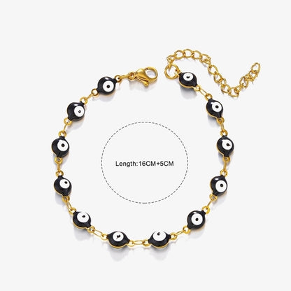 Eye Cartoon Style Bracelet [304 Stainless Steel 18K Gold Plated]