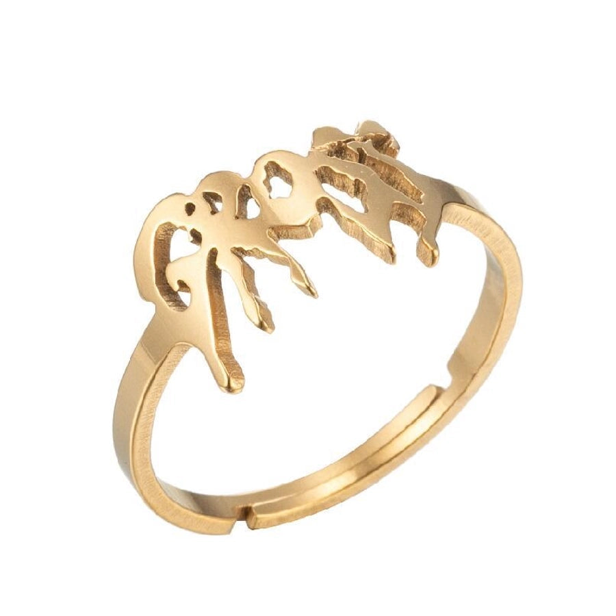 Words Ring [201 Stainless Steel, 18K Gold Plated]