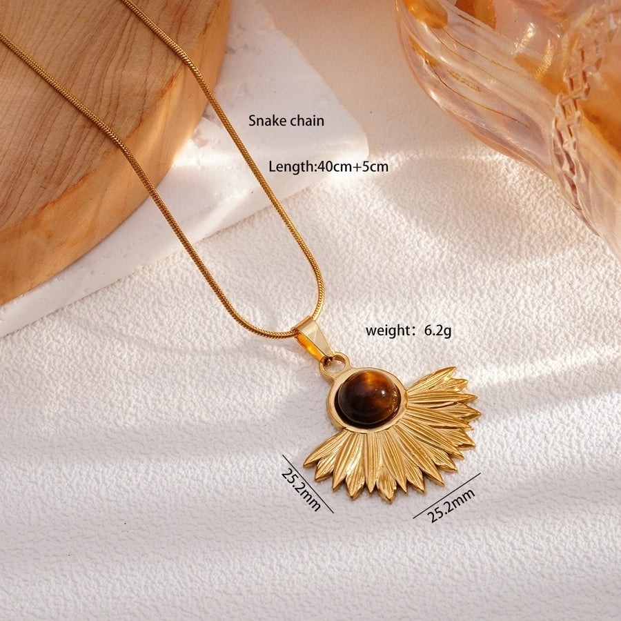 Retro Sun Pendant Necklace [304,316 Stainless Steel]