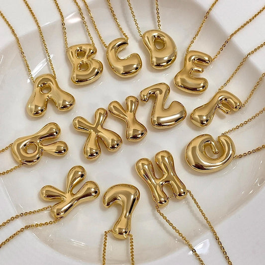 Letterketen hanger ketting [304 roestvrij staal, 18K vergulde goud]