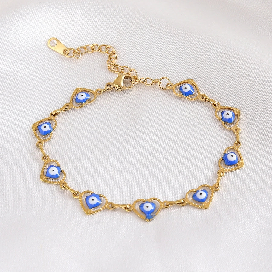 Heart Shape Eye  Bracelets [304 Stainless Steel]