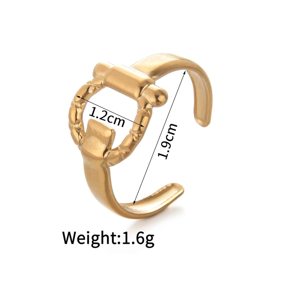 Mix Design Ring [304 Stainless Steel 14K Gold Plated]