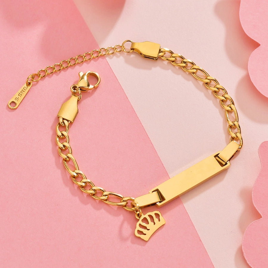 Love Heart Bracciale [201 in acciaio inossidabile, oro 18K placcato]