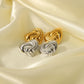 Heart Shape Plating Earrings [304 Stainless Steel,18K Gold Plated]