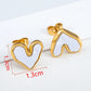 Round Heart Shape Butterfly Ear Studs [304 Stainless Steel]