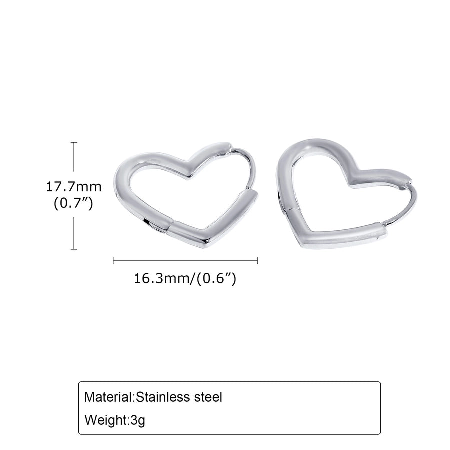 Hollow Heart Shape Earrings [201 Stainless Steel,18K Gold Plated]