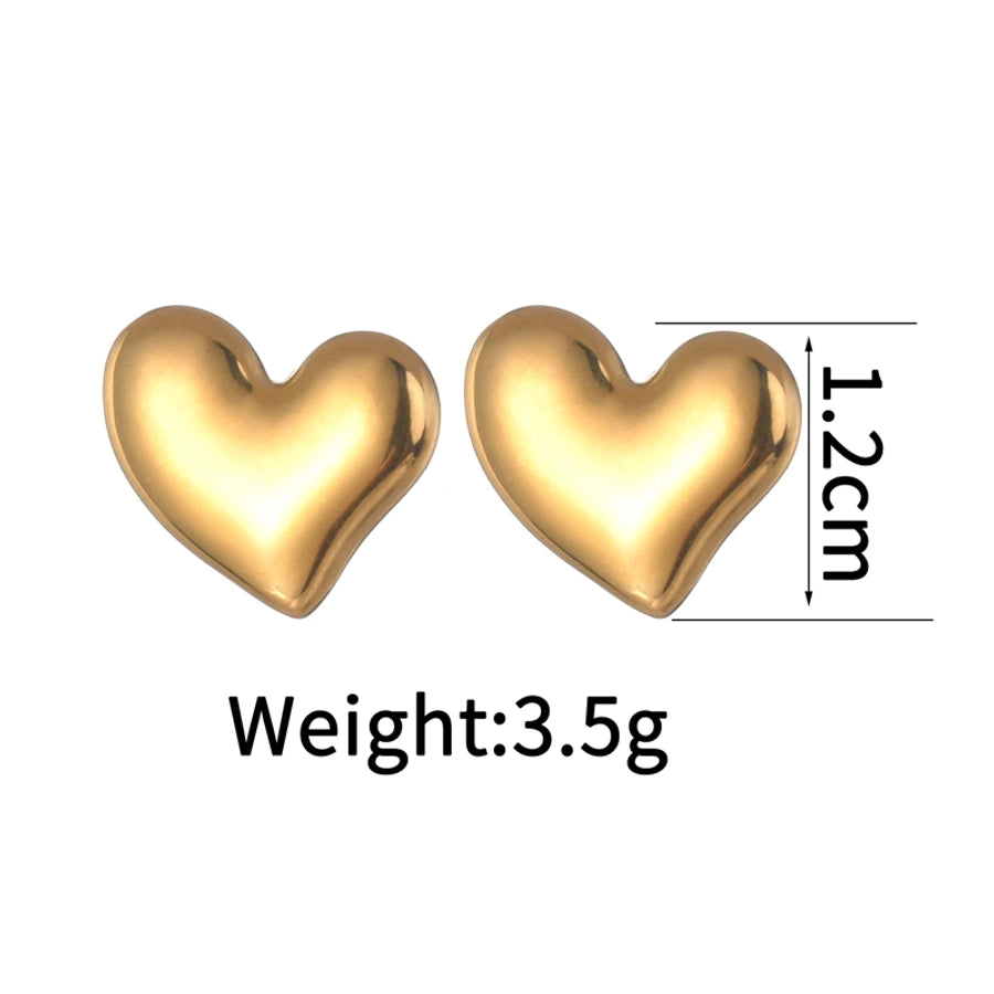 Mix Heart Zircon Designs Earrings [304 Stainless Steel,18K Gold Plated]