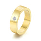 Round Rhinestone Ring [304 Stainless Steel 18K Gold Plated]