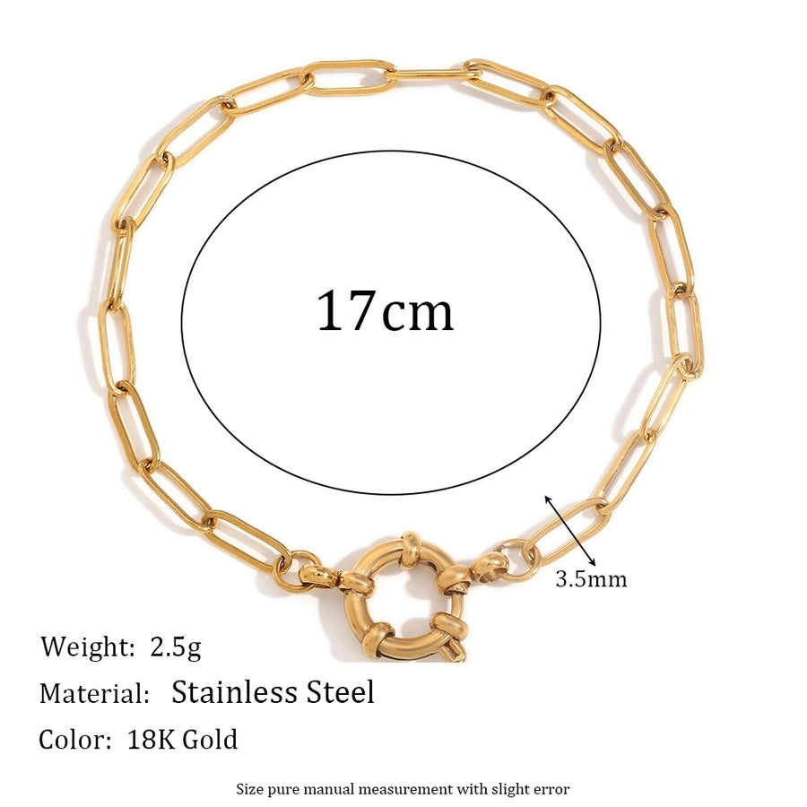 Hip-Hop Classic Style Streetwear Geometric 304 Stainless Steel 18K Gold Plated Bracelets In Bulk