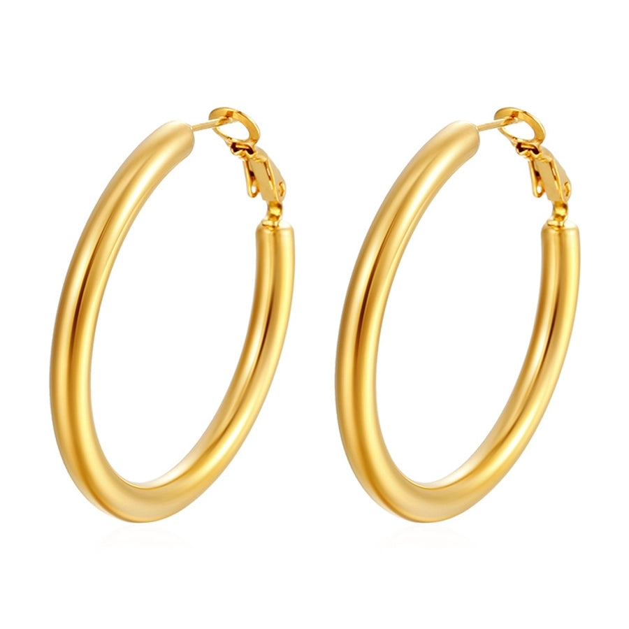 Hoop Earrings [304 Stainless Steel,18K Gold Plated]