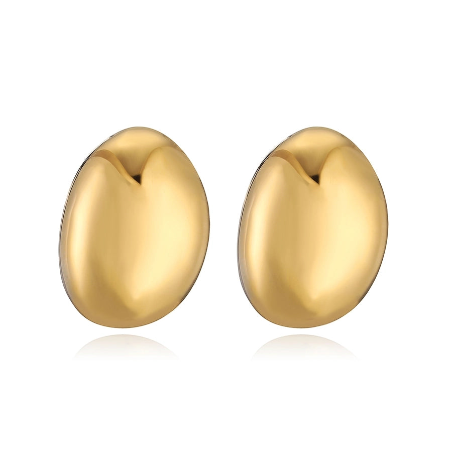 Oval Plating Lips Earrings [304 Stainless Steel]