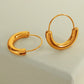 Semicircle Hoop Earrings [304 Stainless Steel,18K Gold Plated]